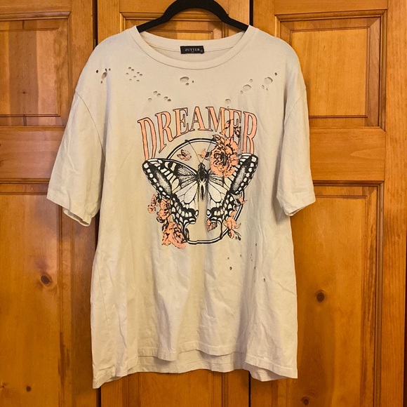 Three Bird Nest Tops - EUC Three Bird Nest destroyed T-Shirt